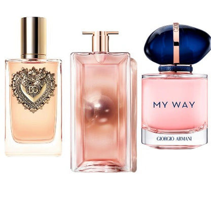 Un set prestigioso: Dolce & Gabbana Devotion, My Way Giorgio Armani e Lancôme Idôle - 100 ml