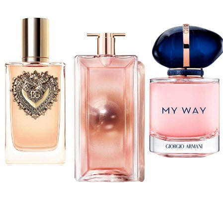 Un set prestigioso: Dolce & Gabbana Devotion, My Way Giorgio Armani e Lancôme Idôle - 100 ml