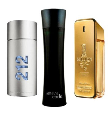 Set Regalo con 3 Profumi: 212 Men NYC, Paco Rabanne One Million & Armani Code Homme 100 ml