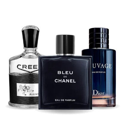 Cofanetto con 3 Profumi: Creed AVENTUS, BLEU DE CHANEL & Dior SAUVAGE 100 ml
