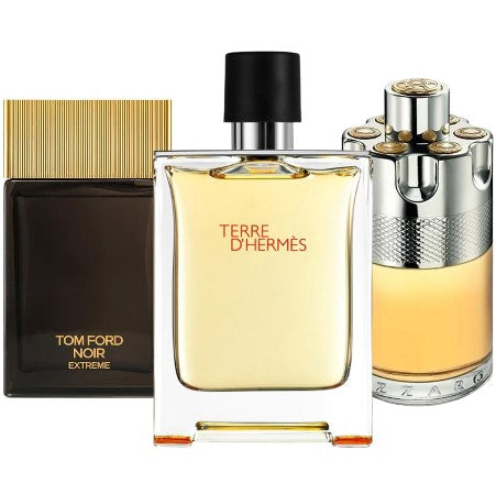 Cofanetto profumi da 100 ml: Terre d’Hermès, Azzaro Wanted e Tom Ford Noir Extreme – 100 ml