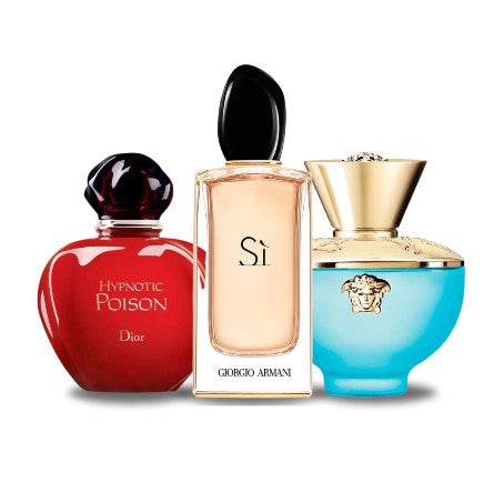 Set regalo con 3 profumi: Dior Hypnotic Poison, Giorgio Armani Sì e Versace Dylan Turquoise 100 ml
