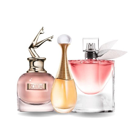 Cofanetto 3 Fragranze: Jean Paul Gaultier SCANDAL, Dior J'ADORE & Lancôme LA VIE EST BELLE (Eau de Parfum) - 100 ML